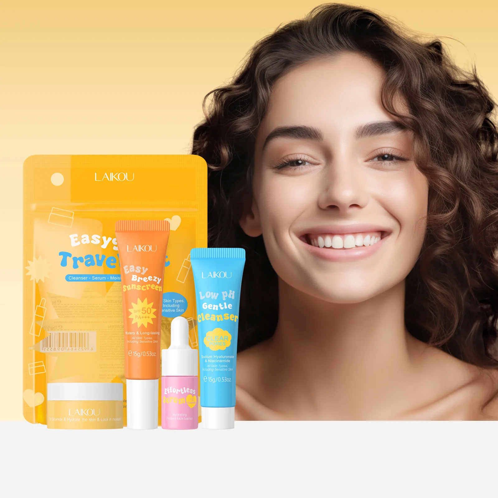 4PCS Laikou Ceramide Tuta da v - Hyaluronic Acid Facial Serum recensione e prezzo